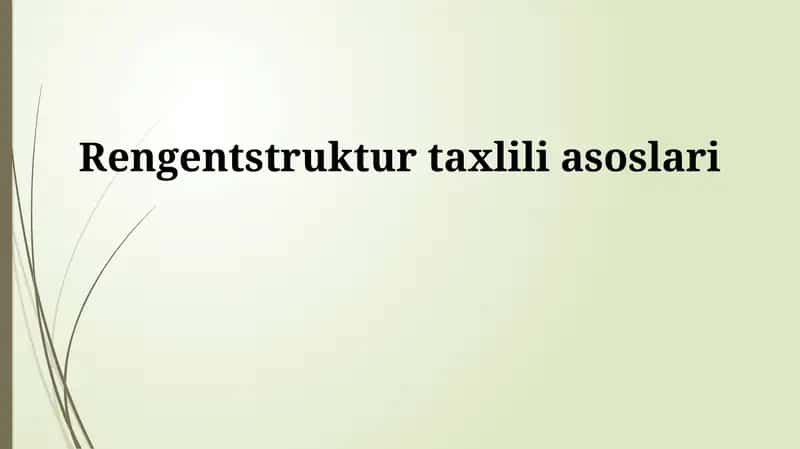 Rentgen nurlari diffraktsiyasi tahlili 1