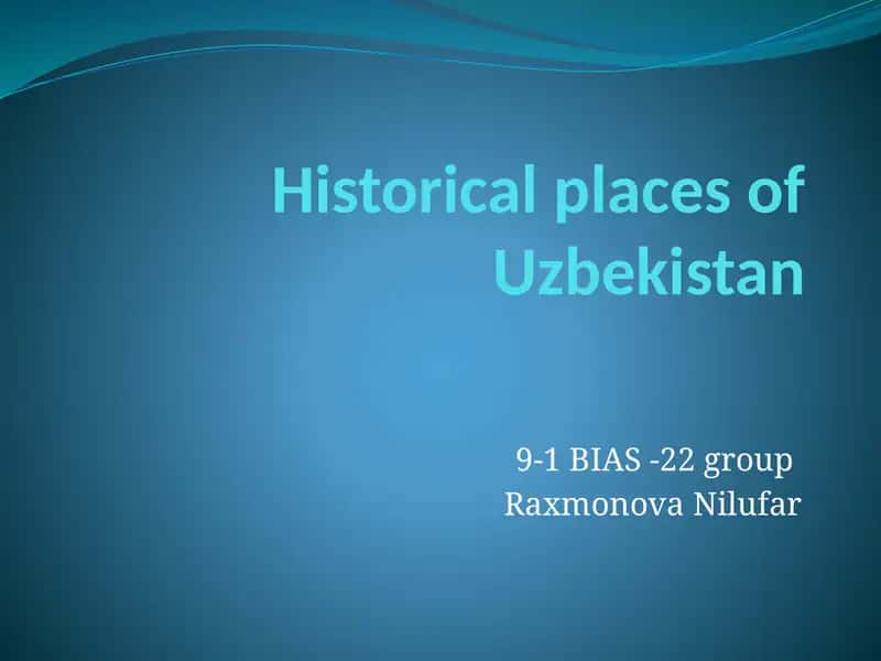 Historical places of Uzbekistan 1