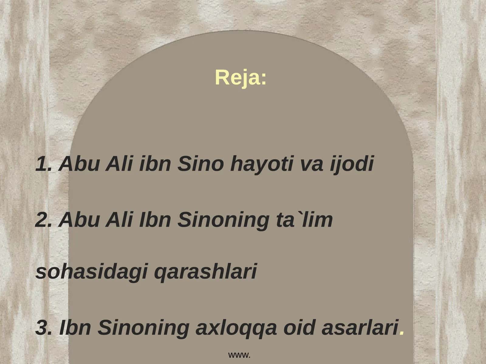 Abu Ali ibn Sino hayoti va ijodi 1