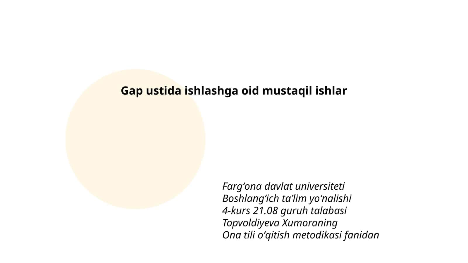 Ona tili oʻqitish metodikasi fanidan 1