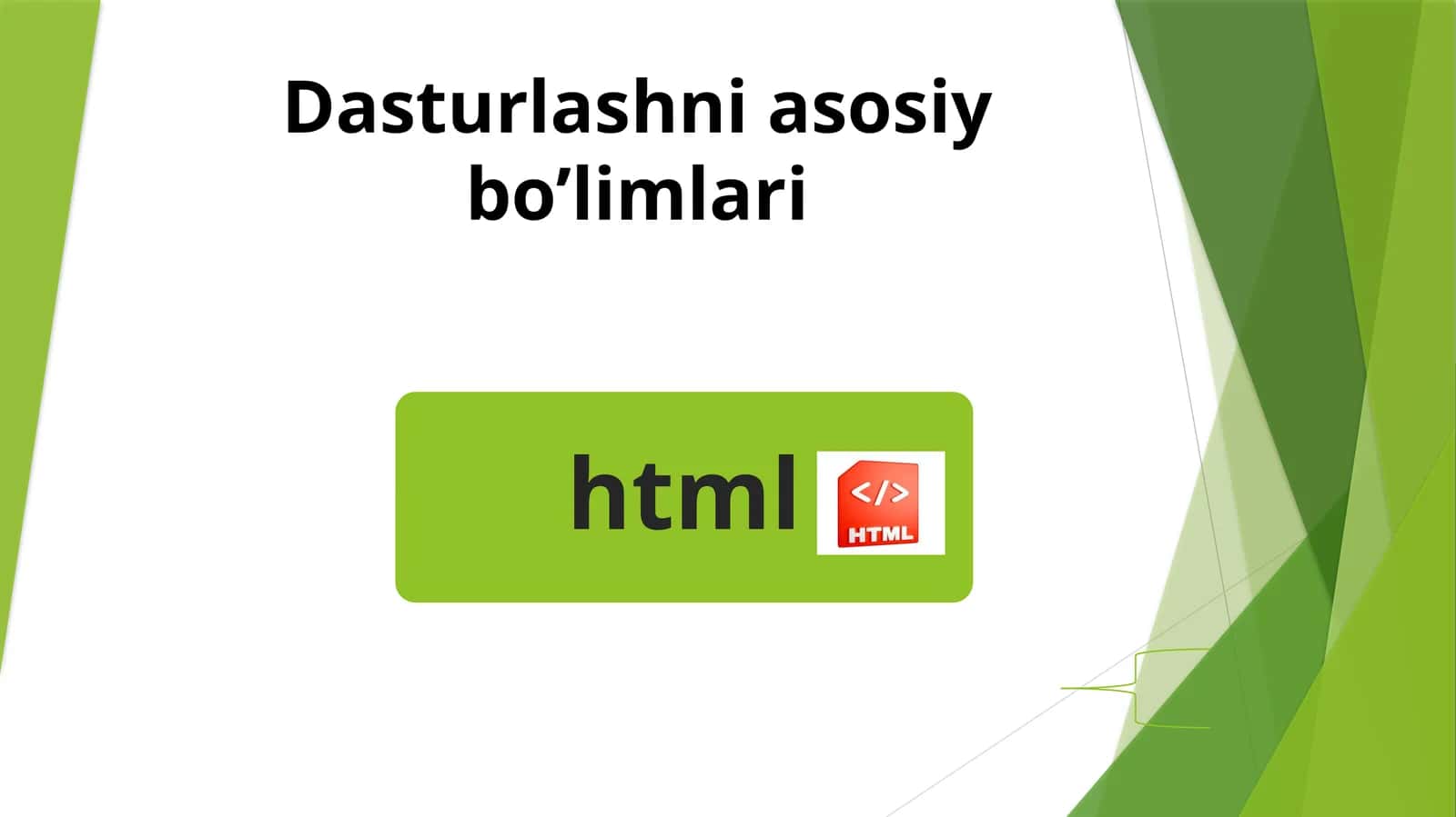 Html kirish darsi uchun darslik 1