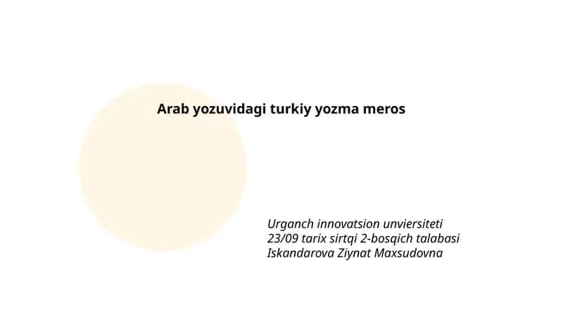 Arab yozuvidagi turkiy yozma meros 1