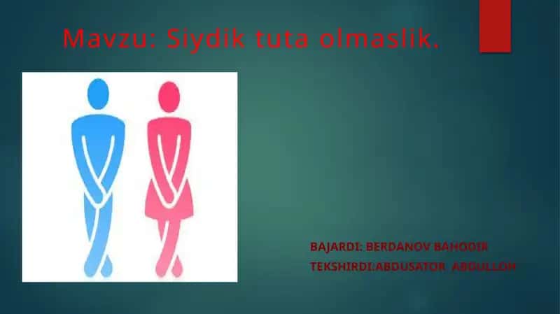 Siydiktutaolmaslik 1