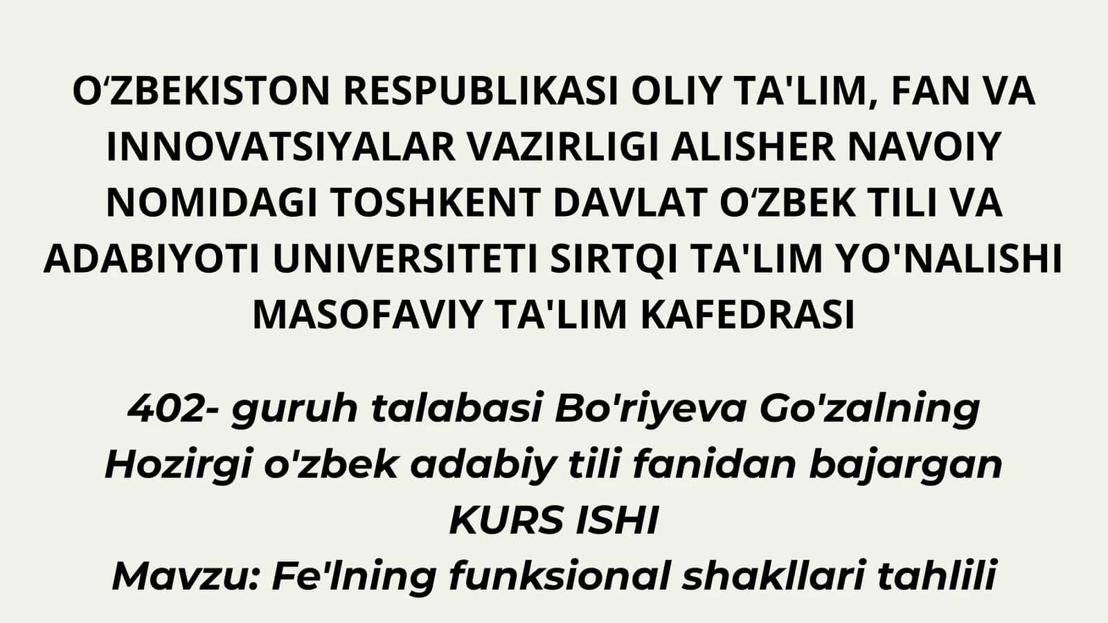 Fe'lning funksional shakllari tahlili 1