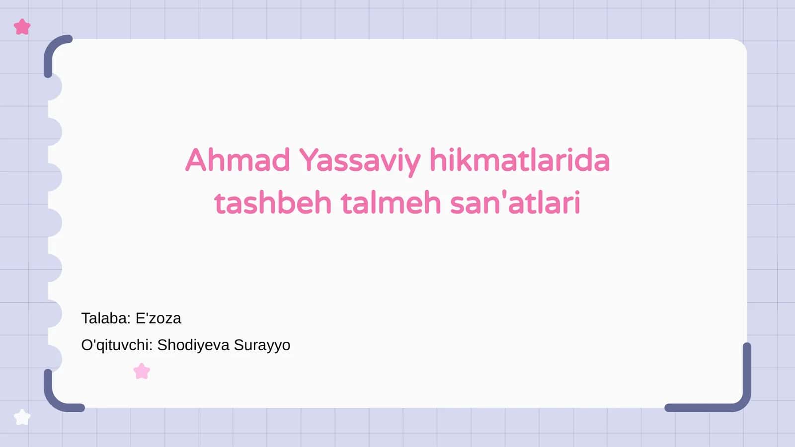 Ahmad Yassaviy hikmatlarida tashbeh talmeh san'atlari 1