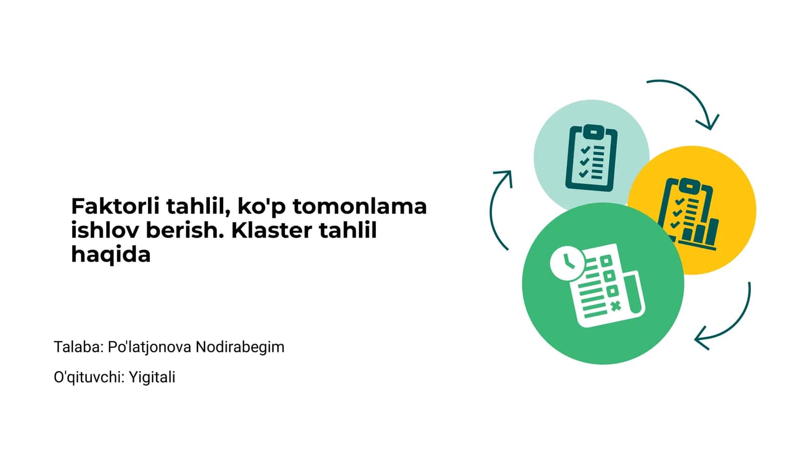 Faktorli tahlil va Klaster tahlil 1