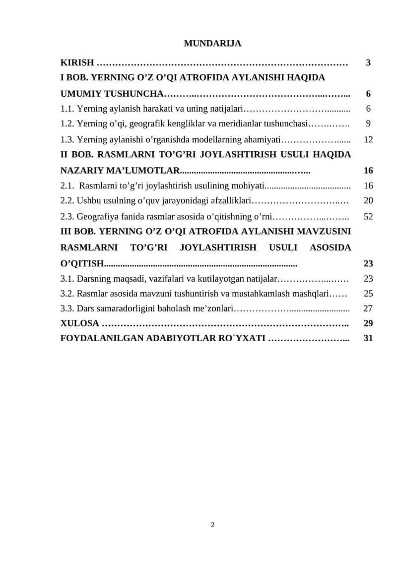 Yerning o‘z o‘qi atrofida aylanishi 1