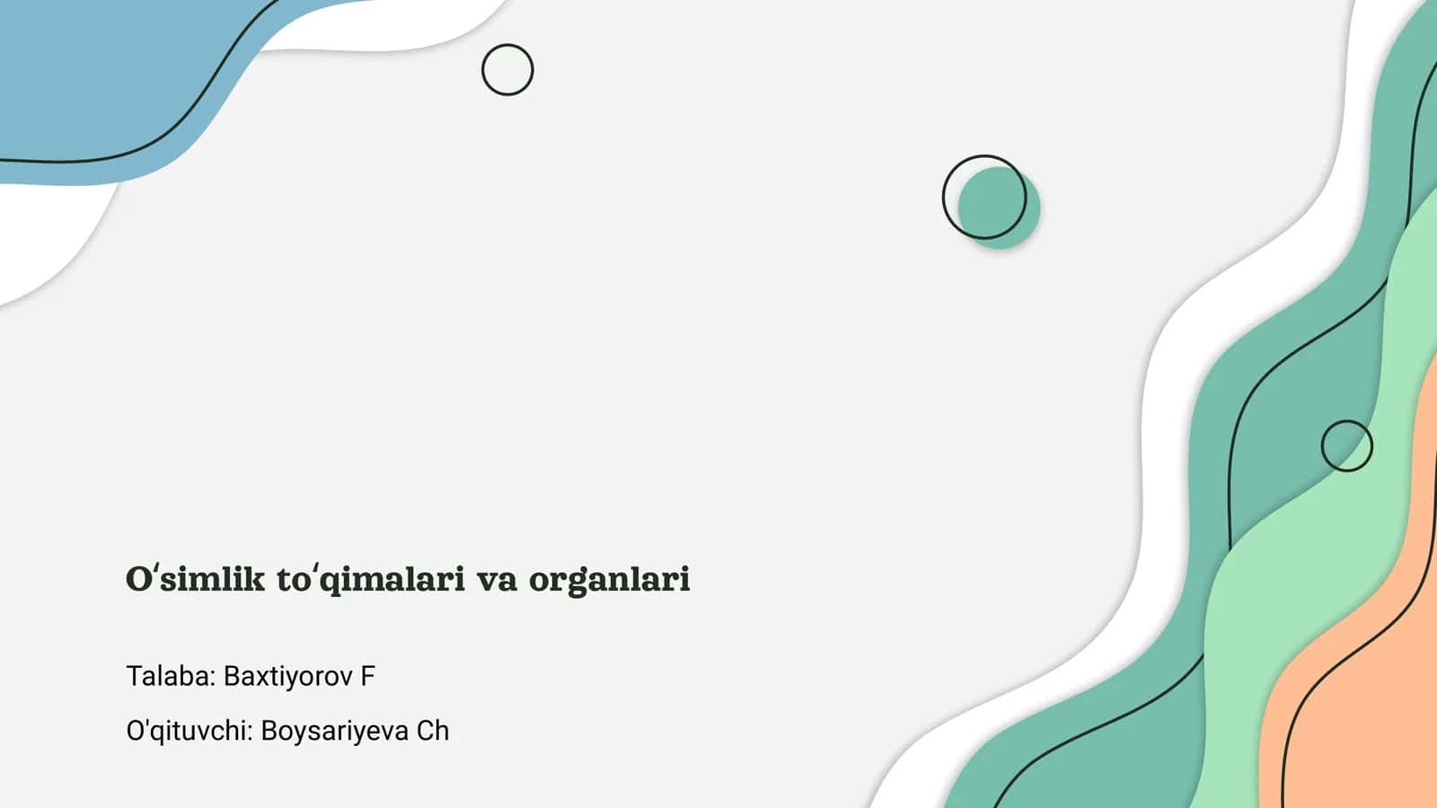 Oʻsimlik toʻqimalari va organlari 1