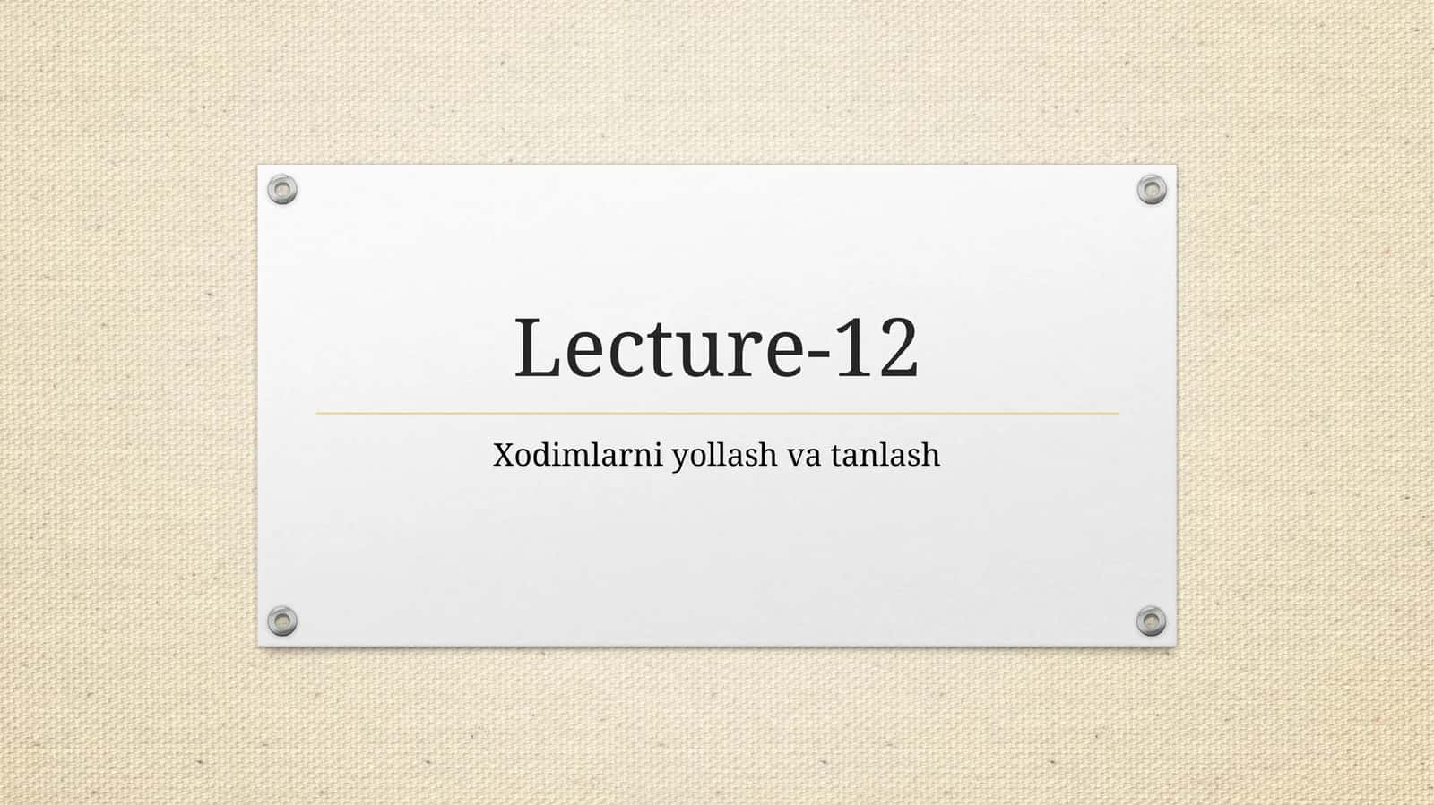 Xodimlarni yollash va tanlash 1