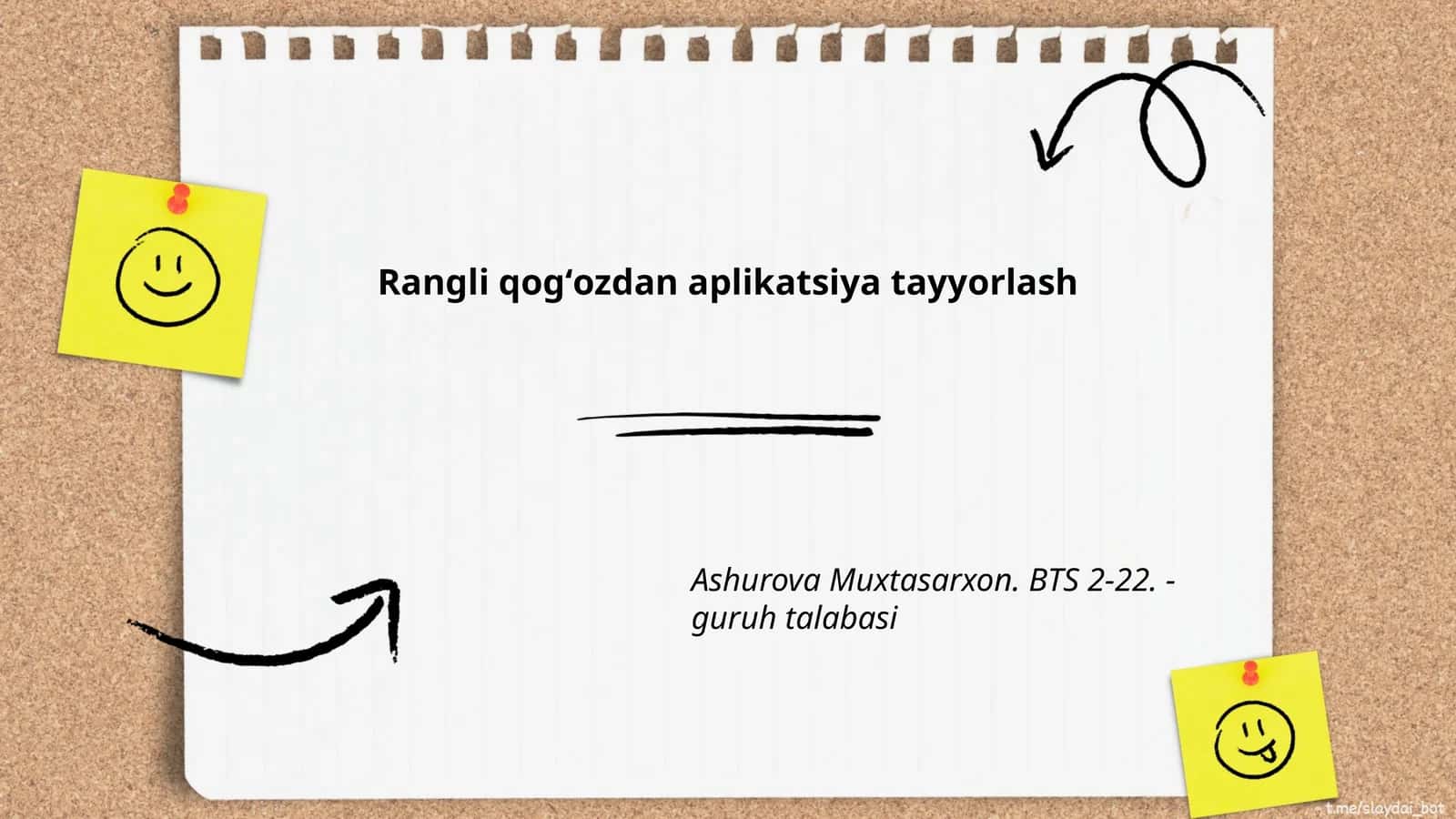 Rangli qogʻozdan aplikatsiya tayyorlash 1
