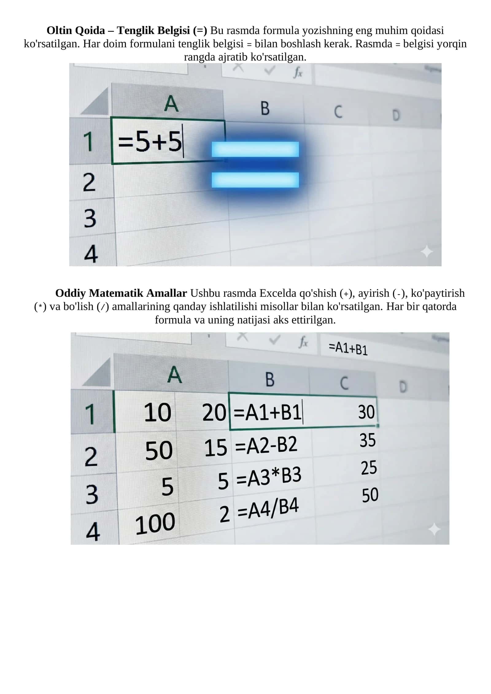 Oddiy Matematik Amallar 1