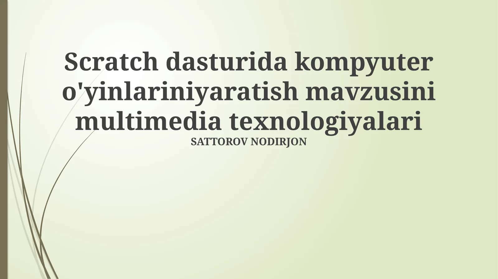 Scratch dasturida kompyuter o'yinlarini yaratish 1