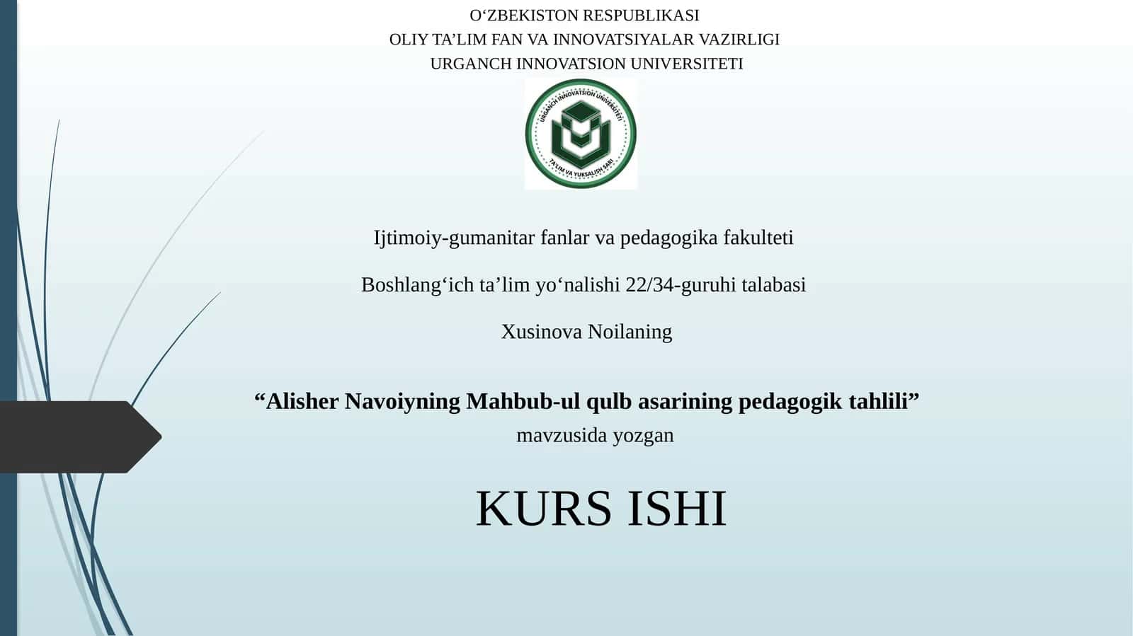 Alisher Navoiyning Mahbub-ul qulb asarining pedagogiktahlili 1