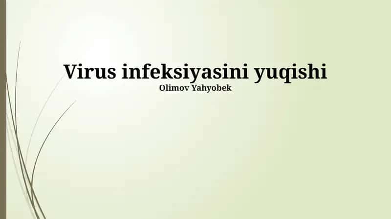 Virus infeksiyasini yuqishi 1