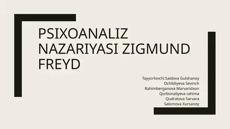 Psixanaliz Nazariyasi 1