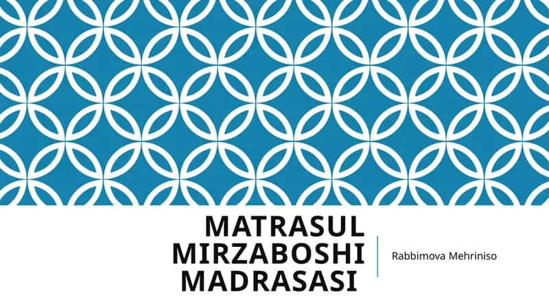 Matrasul Mirzaboshi Madrasasi 1