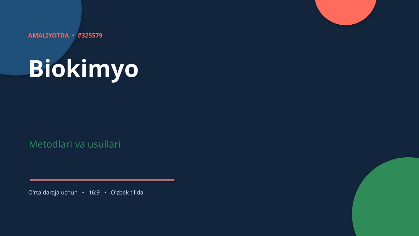 Biokimyo Metodlari va usullari 1