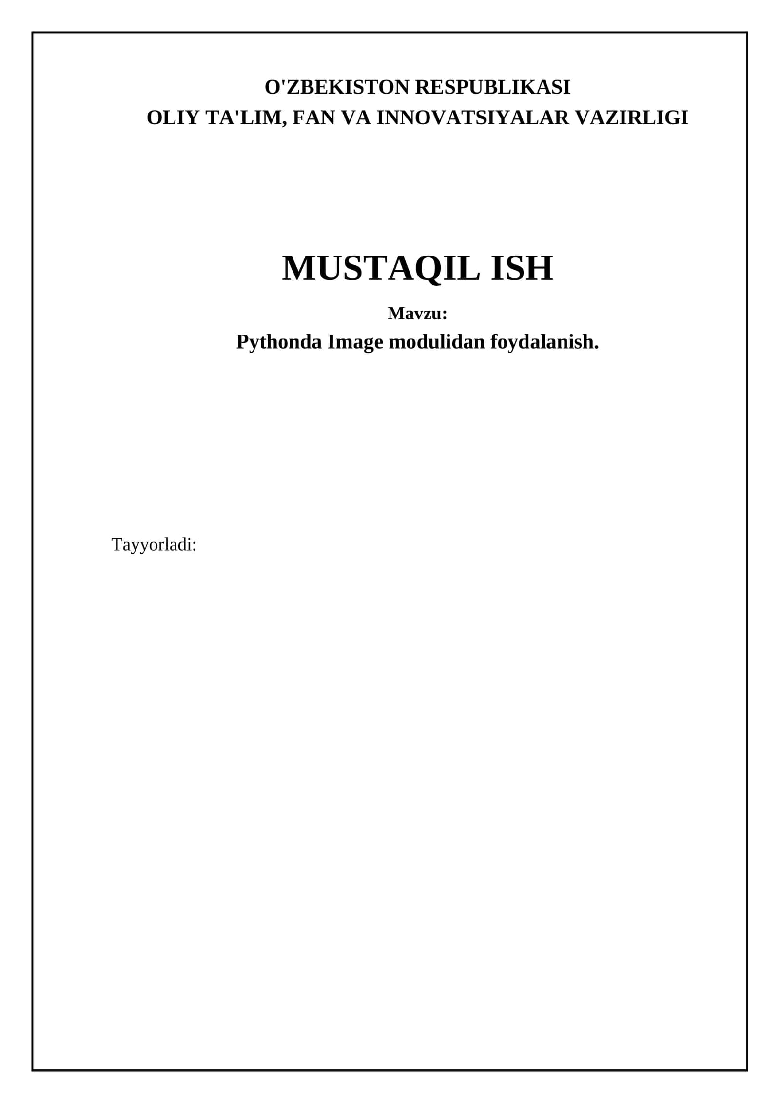 Pythonda Image modulidan foydalanish 1
