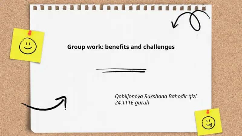 Group work: benefits and challenges 1