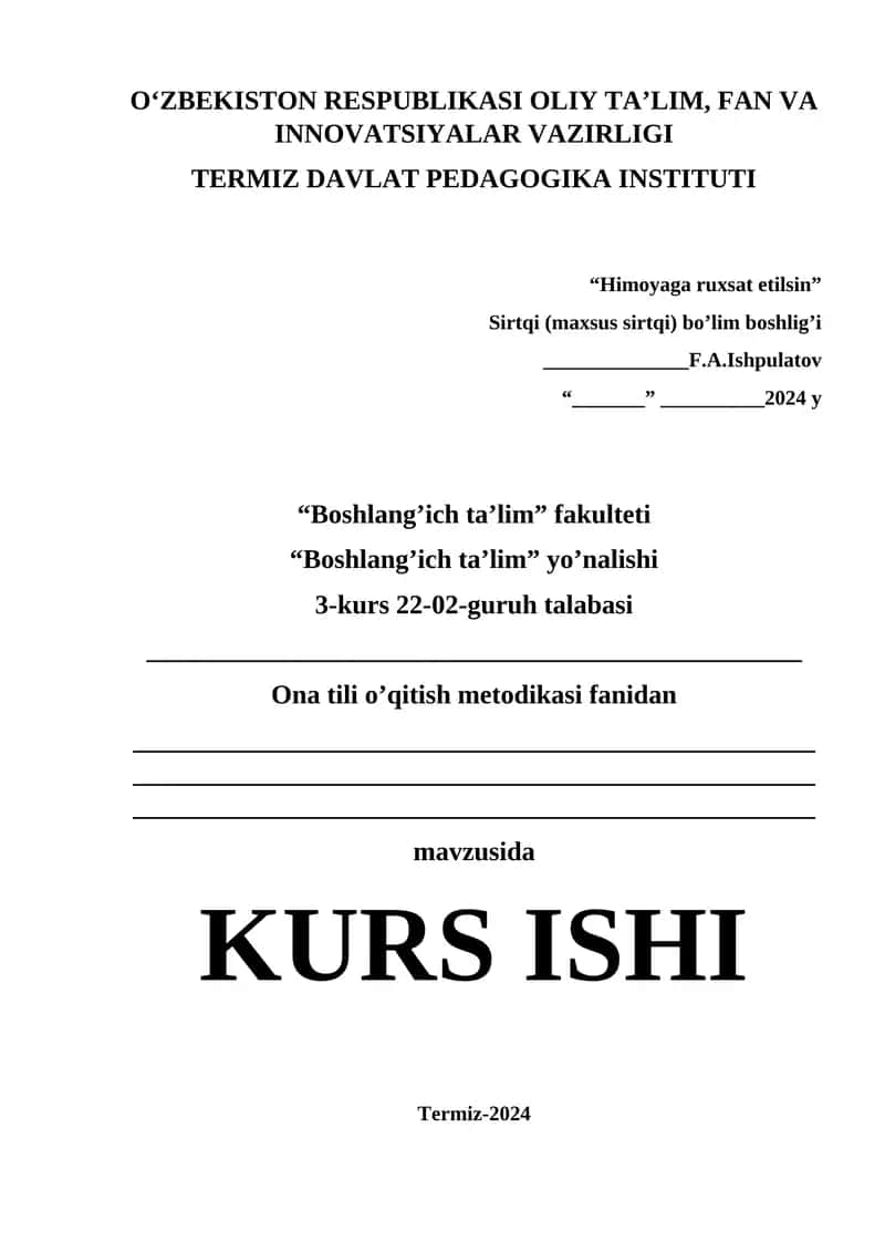 Ona tili o’qitish metodikasi 1