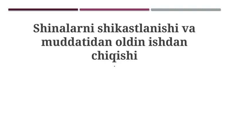 Shikastlanish sabablari va turlari 1