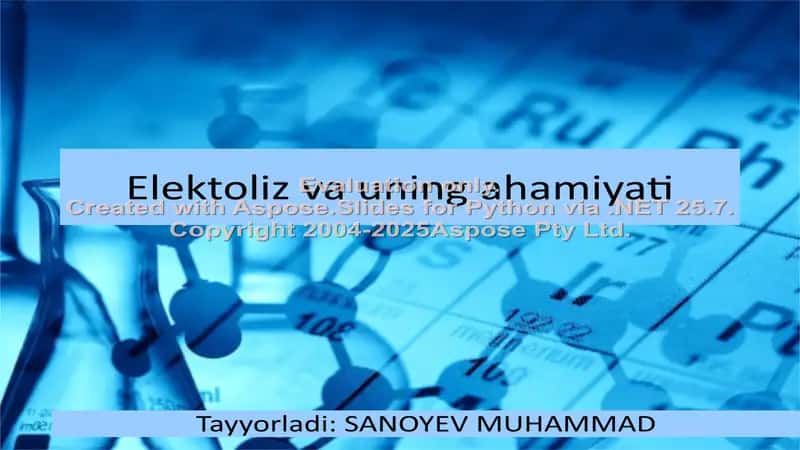 Elektroliz va uning ahamiyati 1