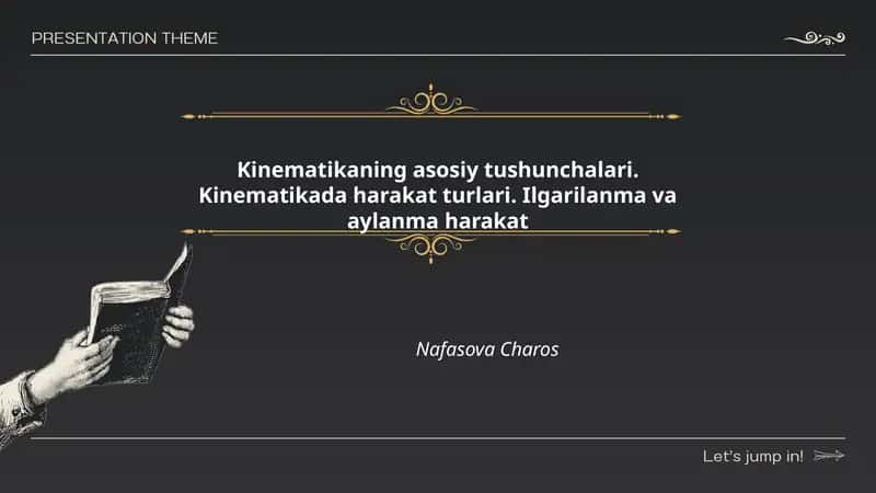 Kinematikaning asosiy tushunchalari 1