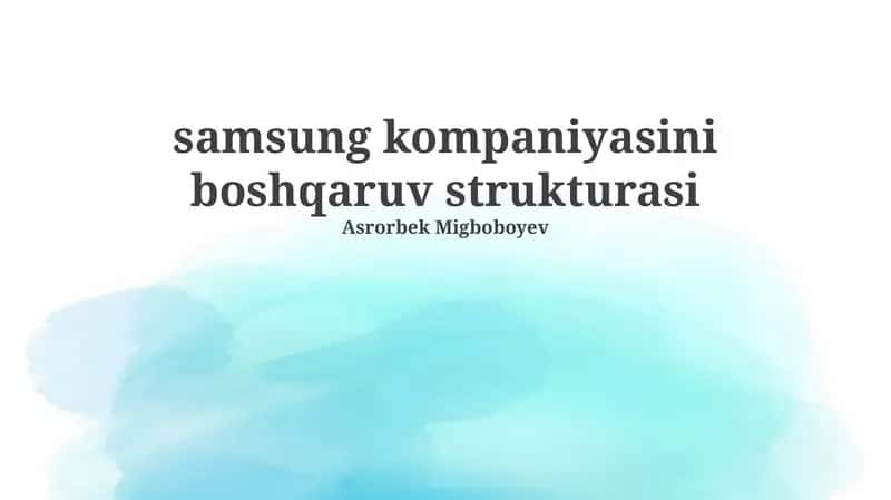 Samsung kompaniyasini boshqaruv strukturasi 1