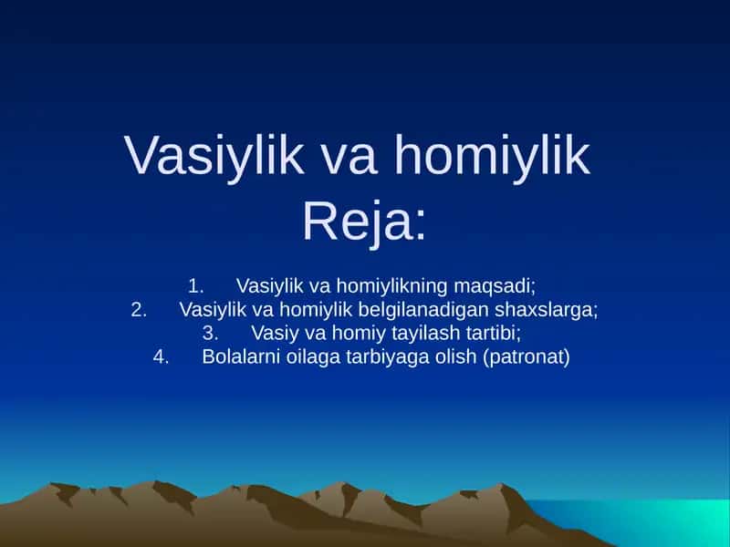 Vasiylik va homiylik 1