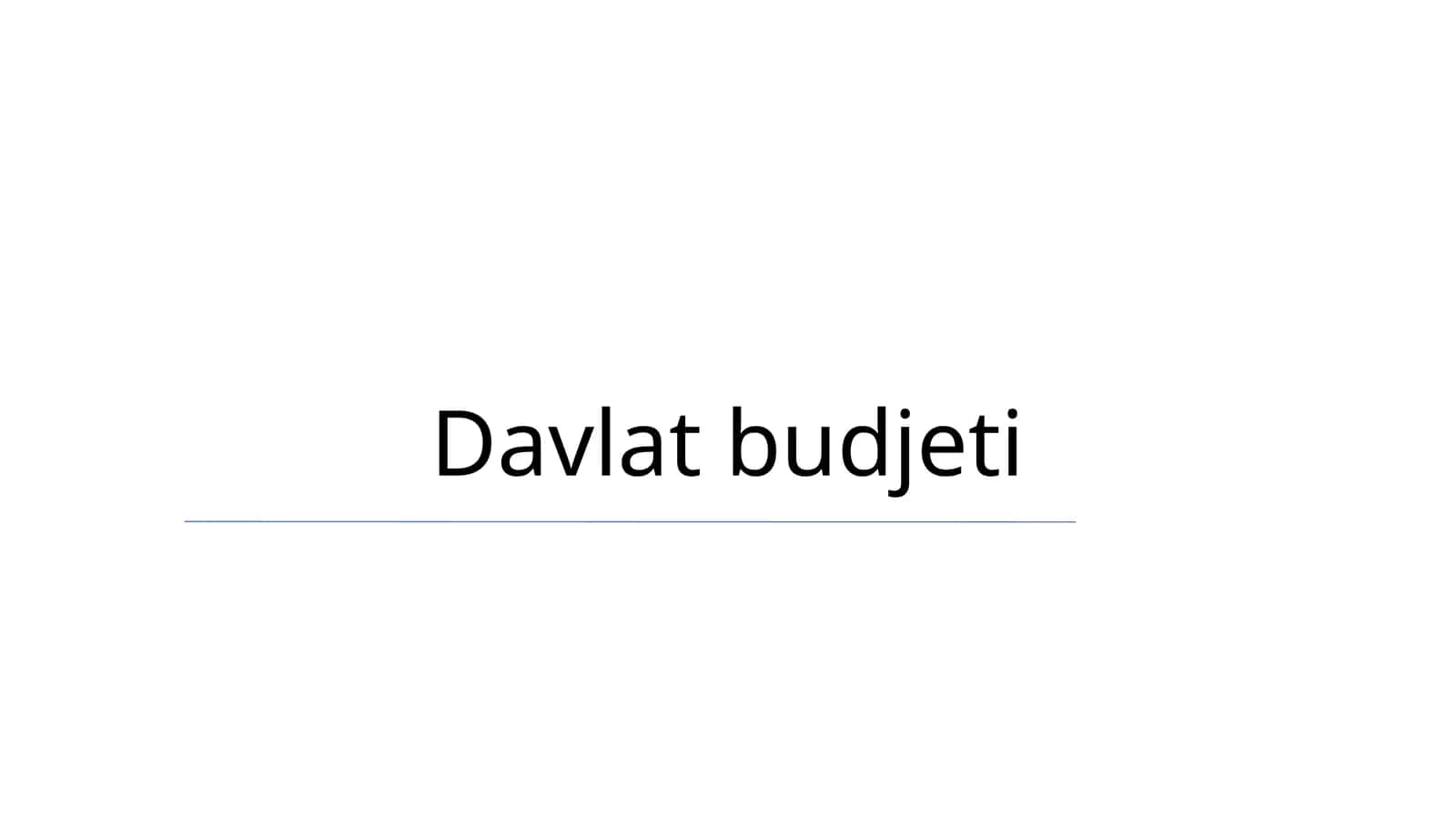 Davlat budjeti 1