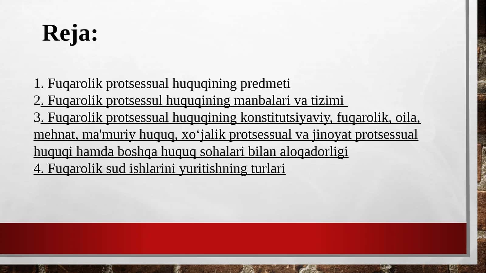 Fuqarolik protsessual huquqiga kirish 1