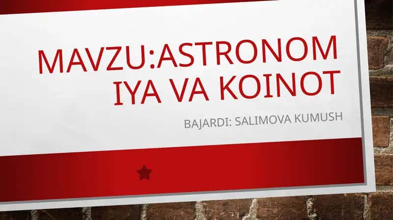 Yulduzlar hayoti 1