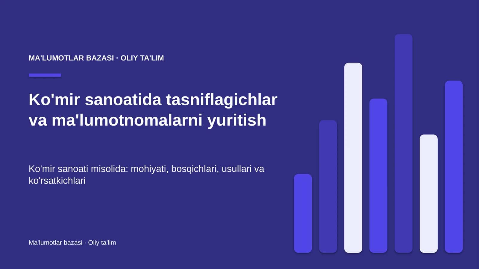 Ko'mir sanoatida tasniflagichlar va ma'lumotnomalarni yuritish 1