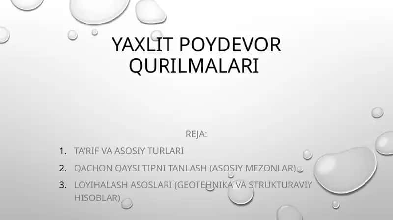 Yaxlit poydevor qurilmalari  2 1