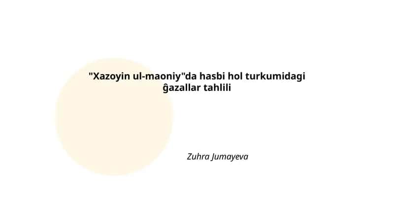 Xazoyin ul-maoniy 1