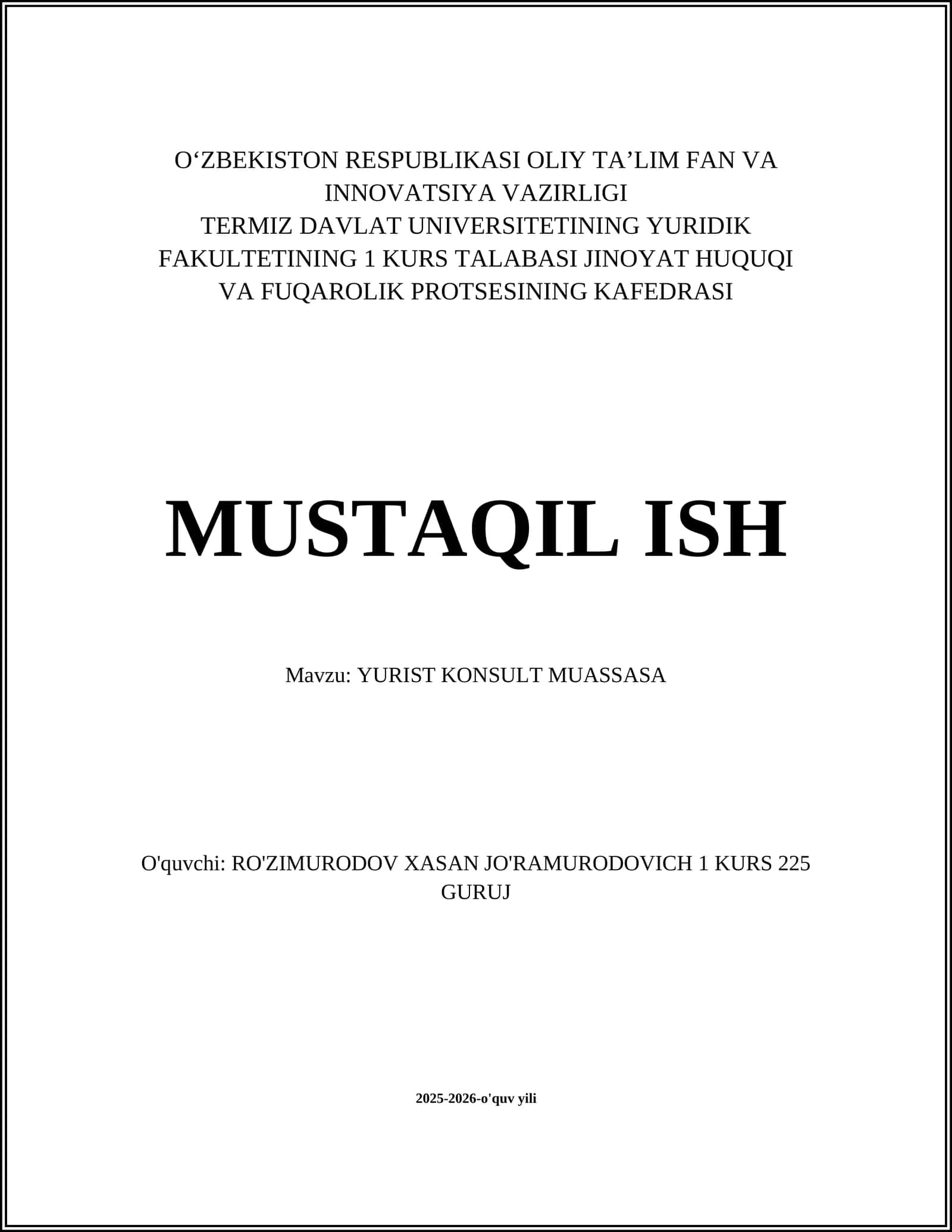 YURIST KONSULT MUASSASA 1
