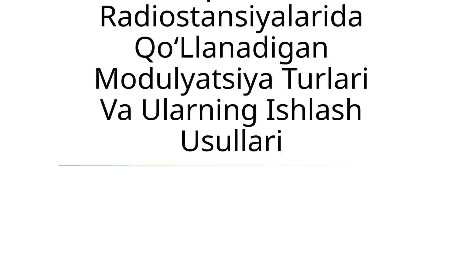 Janubiy Koreaning Qisqa To‘Lqin Diapazonli Radiostansiyalarida Qo‘Llanadigan Modulyatsiya Turlari Va Ularning Ishlash Usullari 1