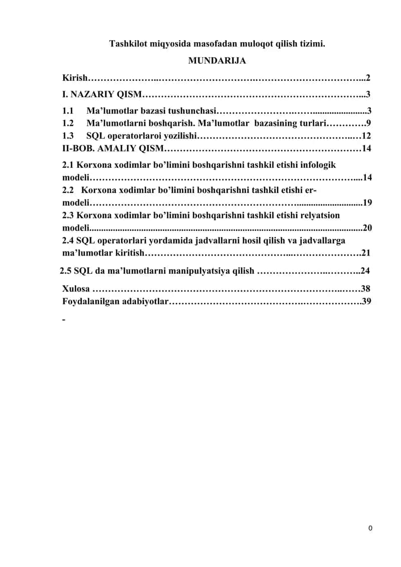 Tashkilot miqyosida masofadan muloqot qilish tizimi 1