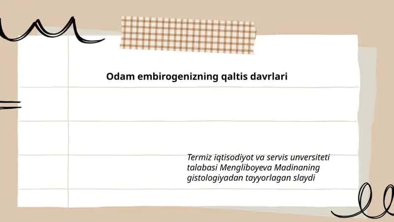 Odam embirogenizning qaltis davrlari 1