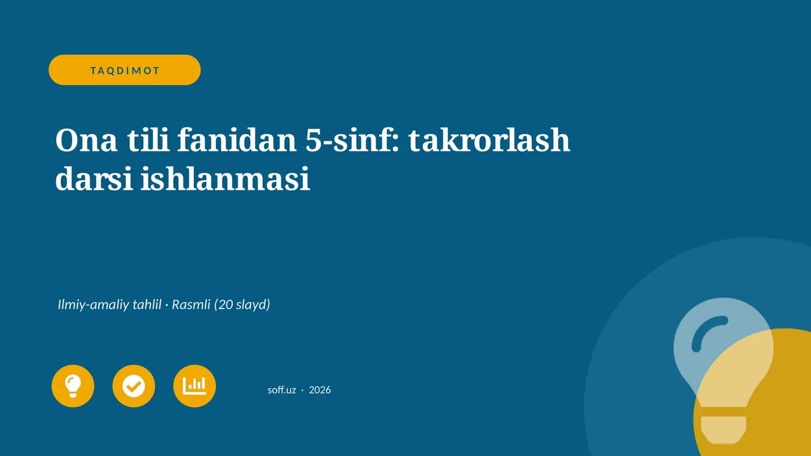 Ona tili fanidan 5-sinf: takrorlash darsi ishlanmasi 1