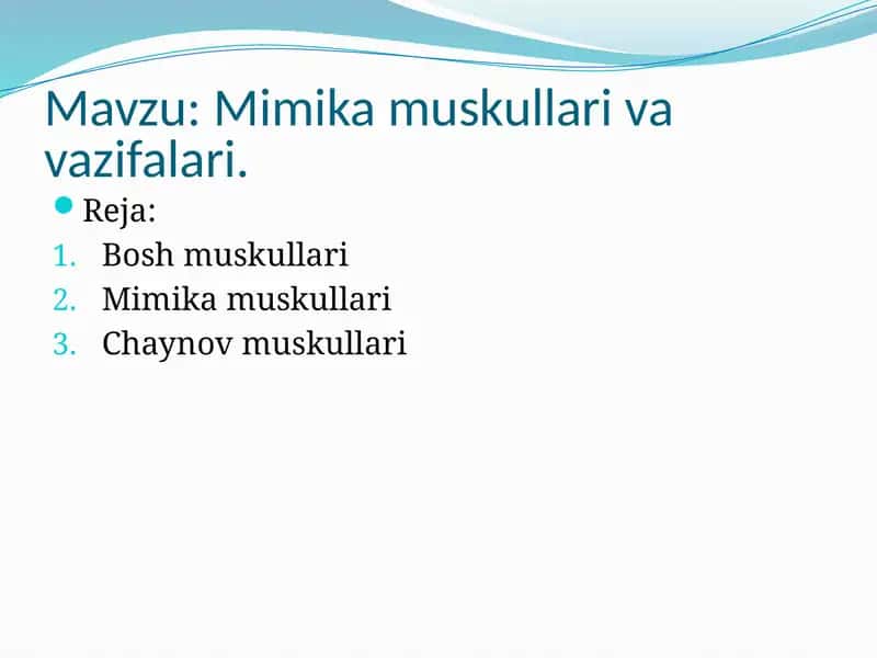 Mimika muskullari va vazifalari 1