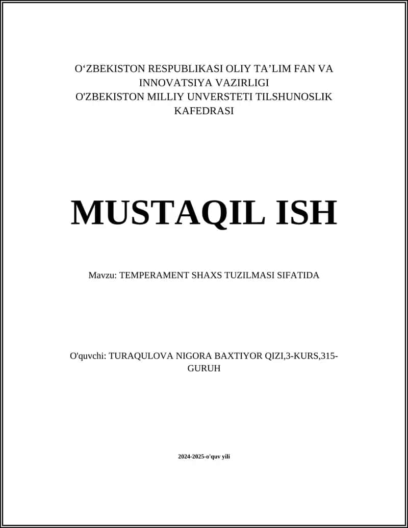 TEMPERAMENT SHAXS TUZILMASI SIFATIDA 1