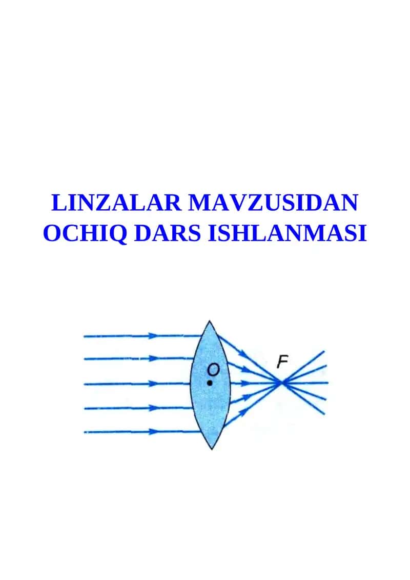 LINZALAR MAVZUSIDAN OCHIQ DARS ISHLANMASI 1