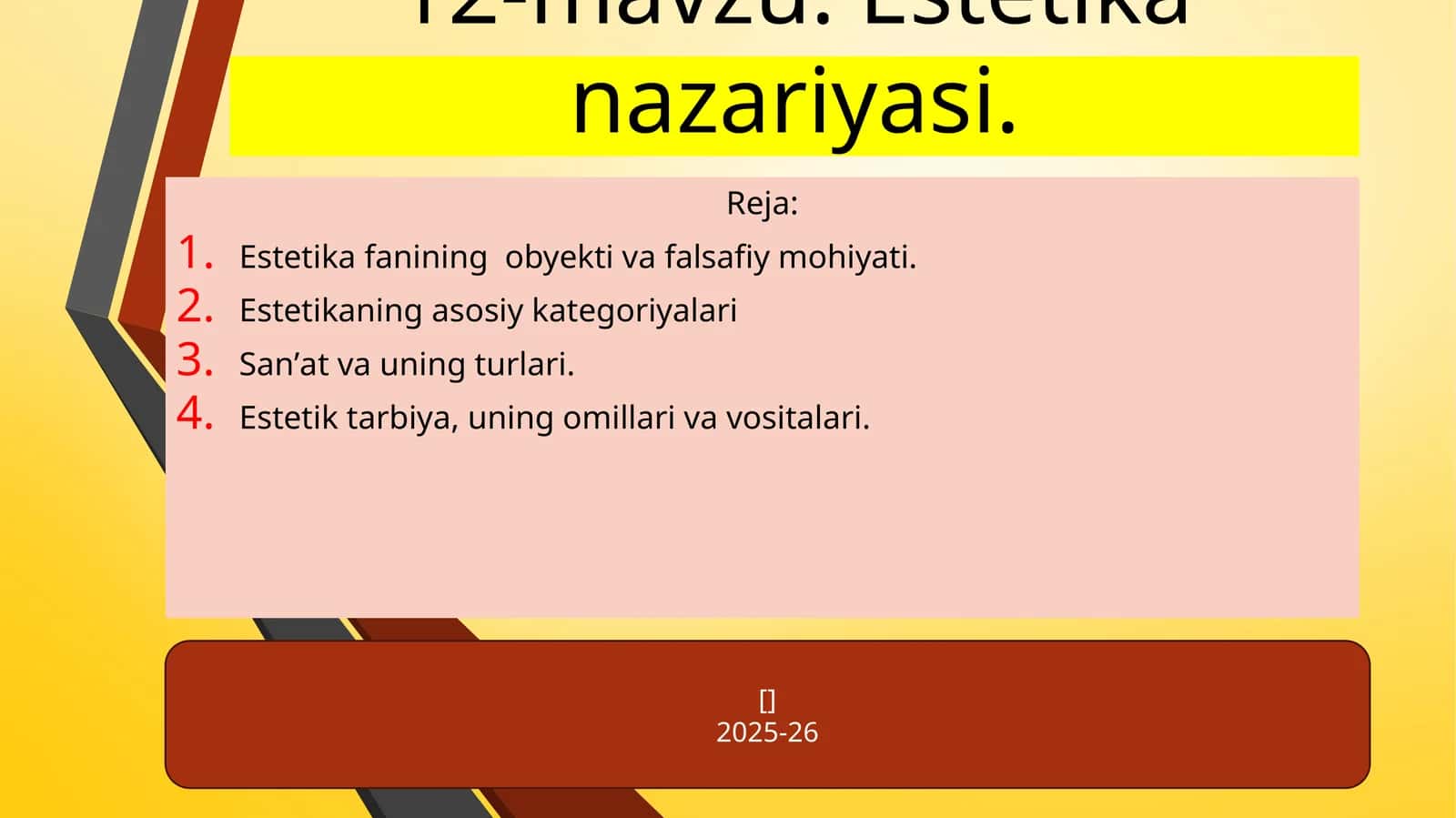 Estetika nazariyasi 1