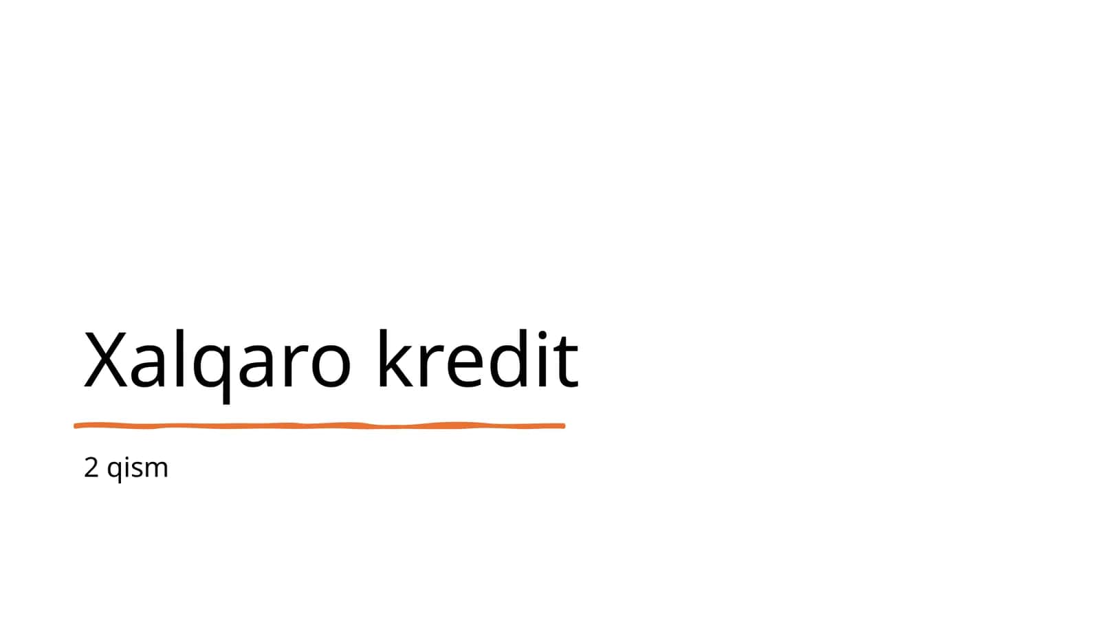 Xalqaro kredit 1