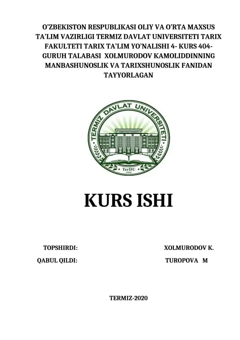O'zbekistonda Ikkinchi Jahon Urushi Davrida Tarix Fani 1