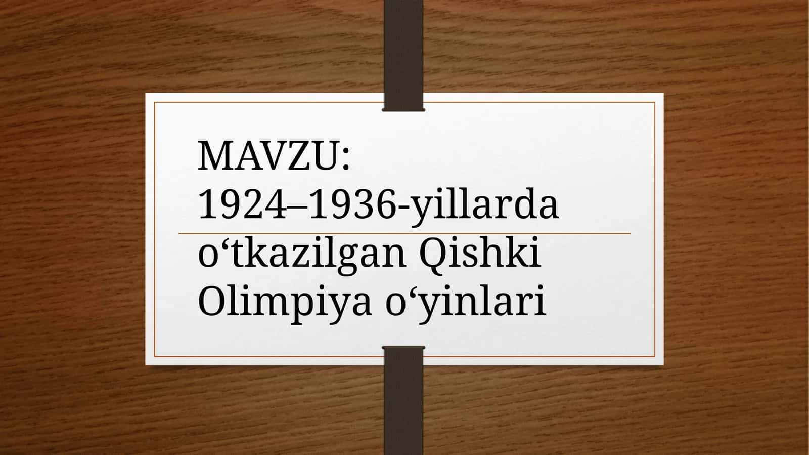 Qishki Olimpiya o'yinlari 1