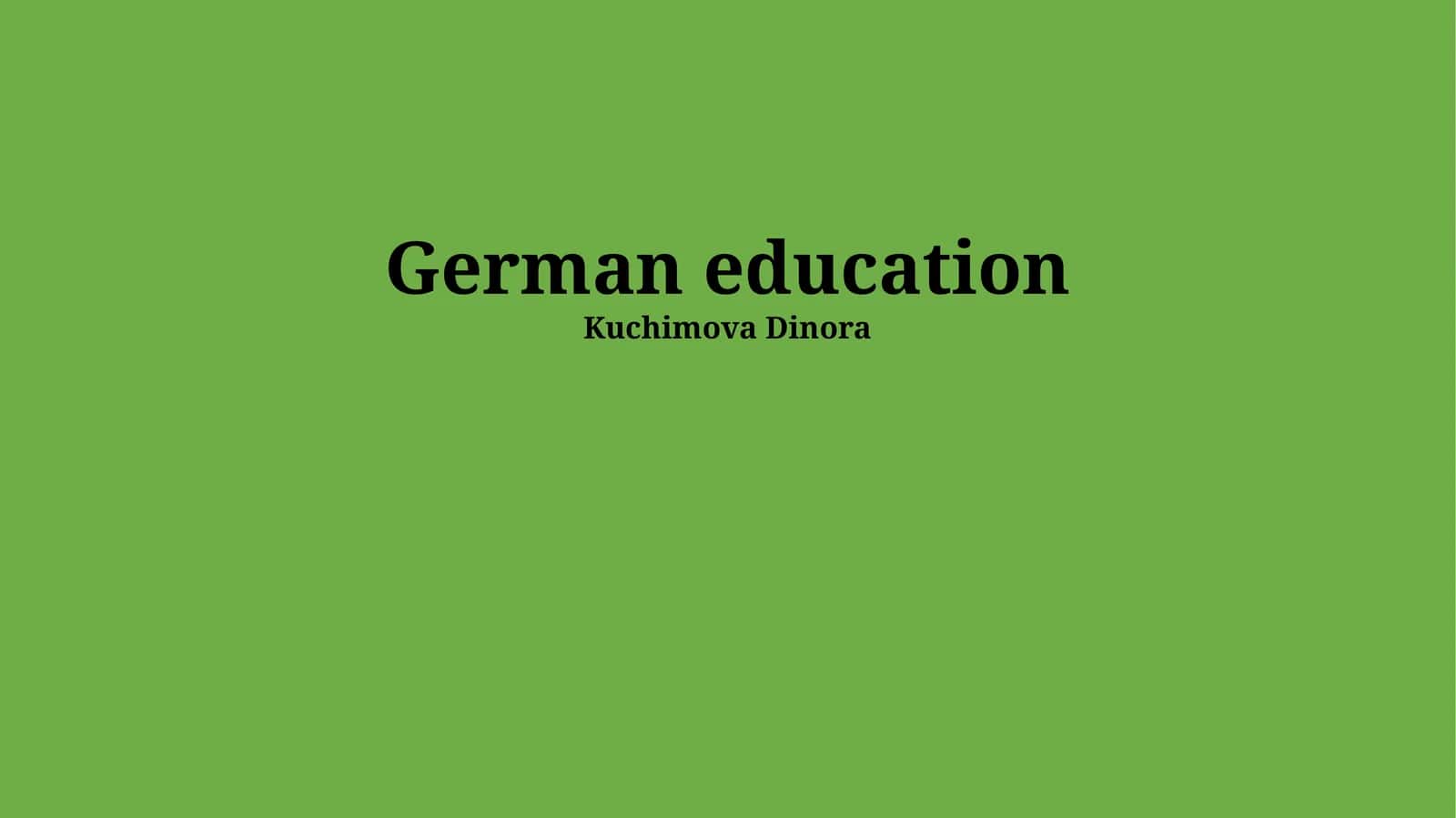 German education 1