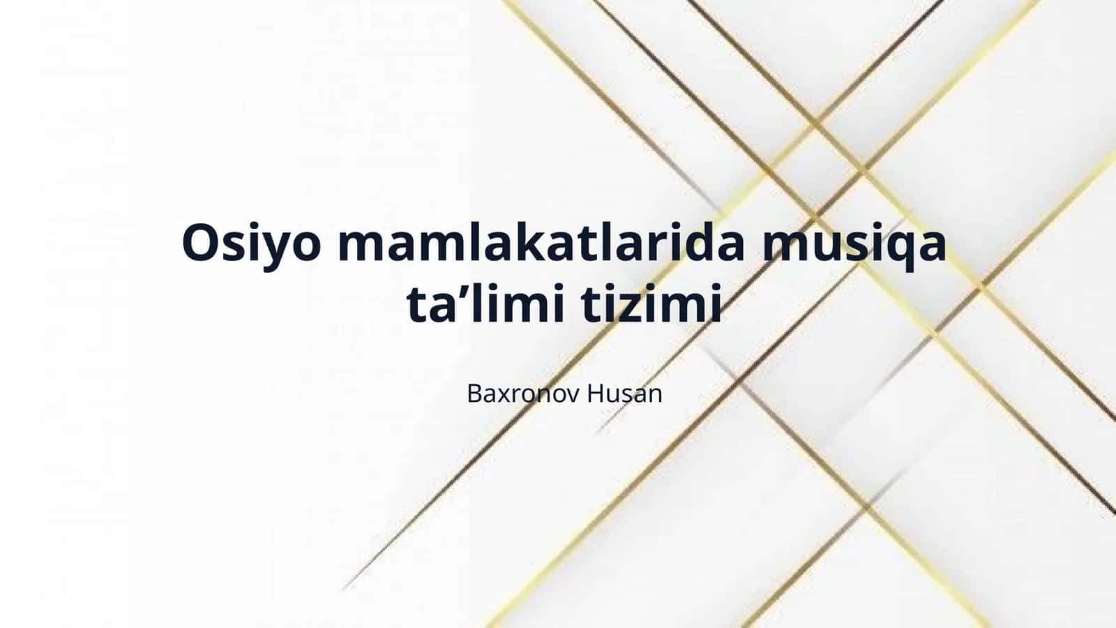 Osiyo mamlakatlarida musiqa taʼlimi tizimi 1