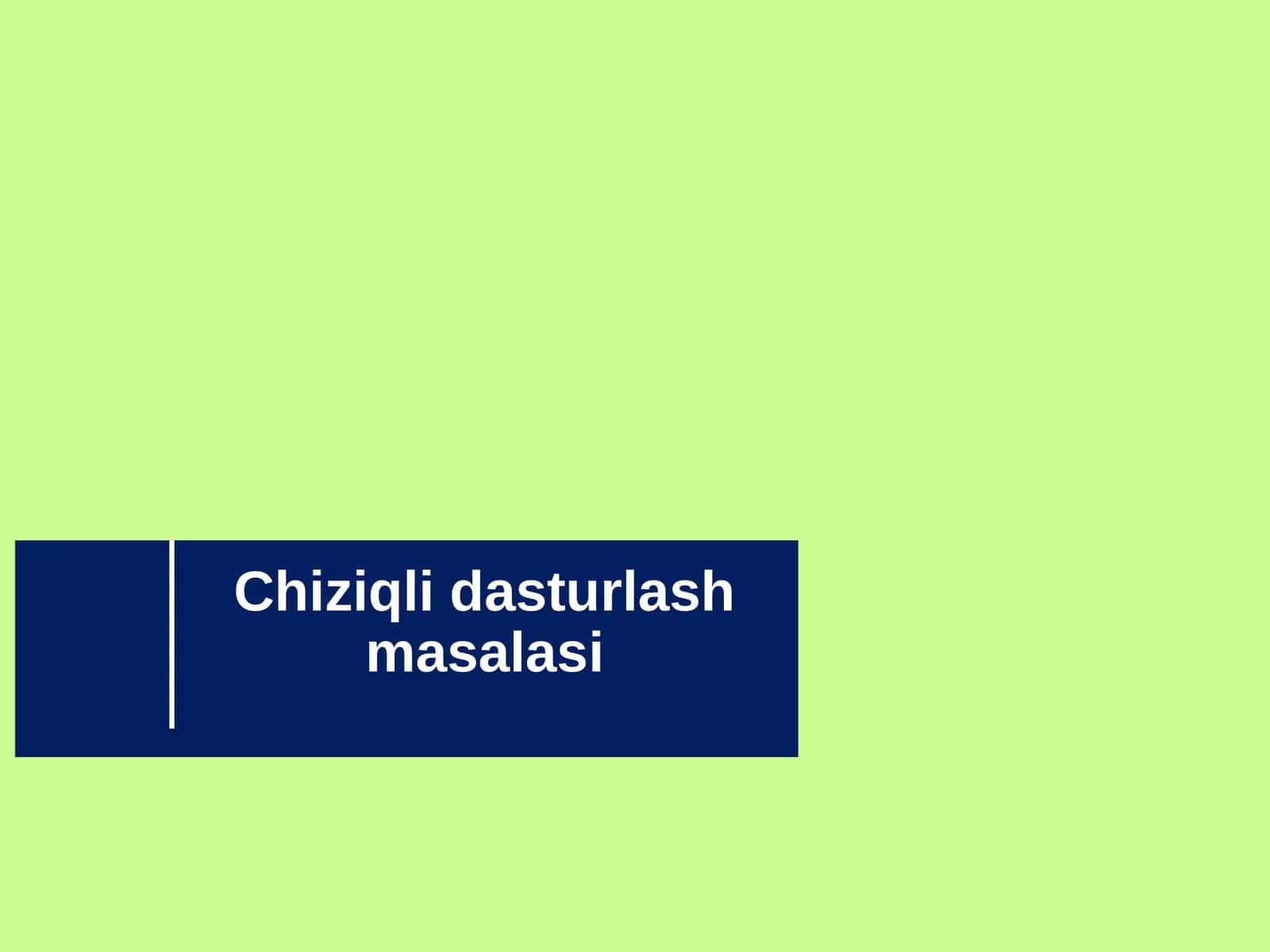 Chiziqli dasturlash masalasi 1